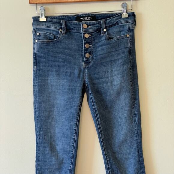 Liverpool Los Angeles US 6 skinny jeans blue low rise button fly punk - Picture 2 of 9